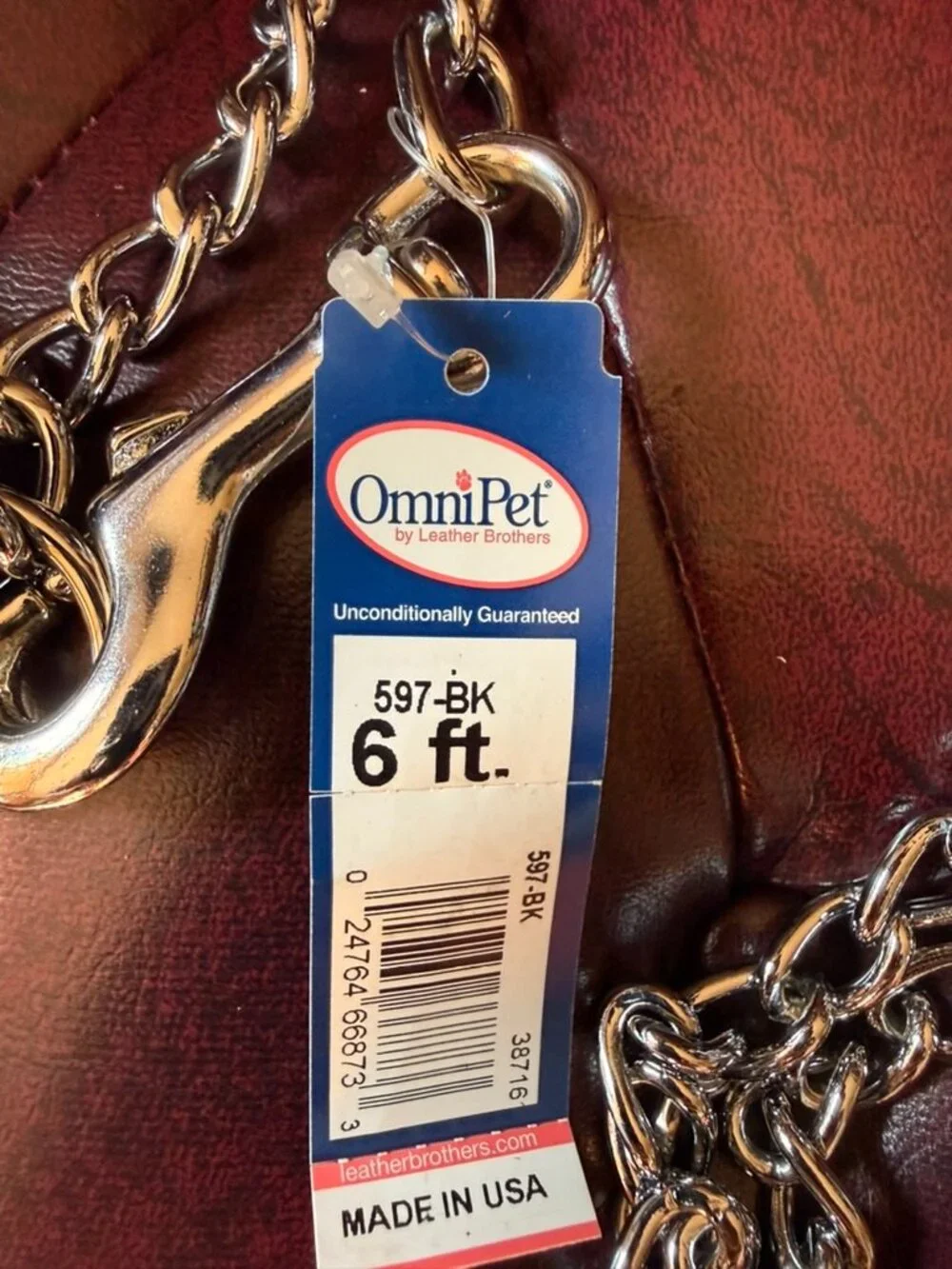 Omni Pet Dog Leash 6 Ft Foot Link chain for dogs